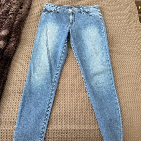 Joe's Jeans Light Blue Frayed Ankle Skinny Jeans - Picture 2 of 7